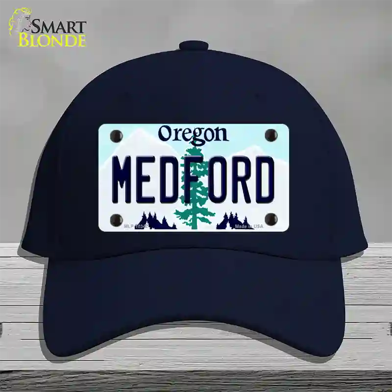 Medford Oregon Novelty License Plate Hat Cotton / Navy