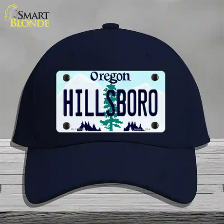 Hillsboro Oregon Novelty License Plate Hat Cotton / Navy