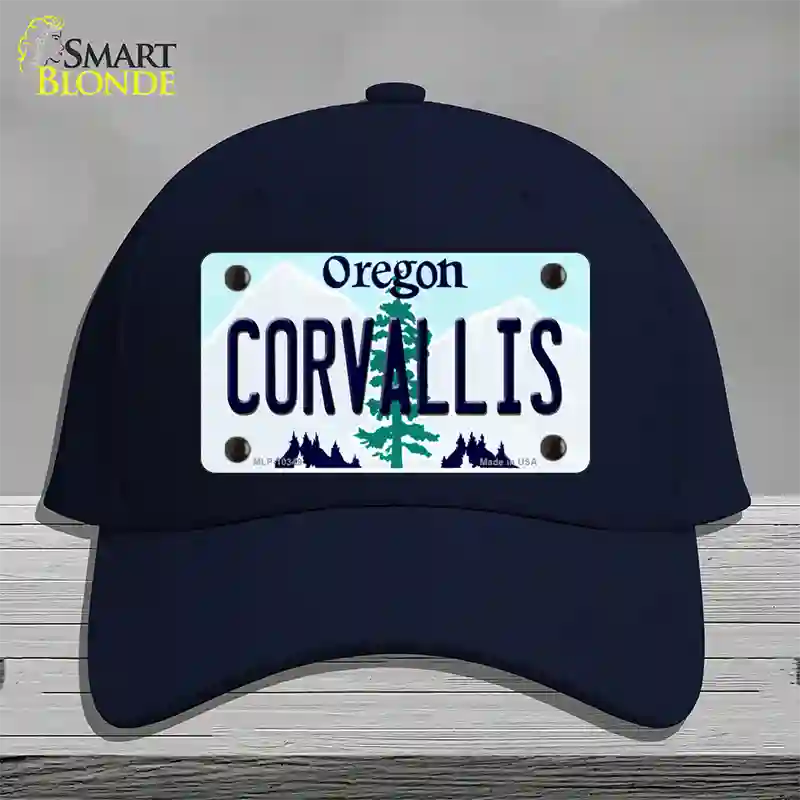 Corvallis Oregon Novelty License Plate Hat Cotton / Navy