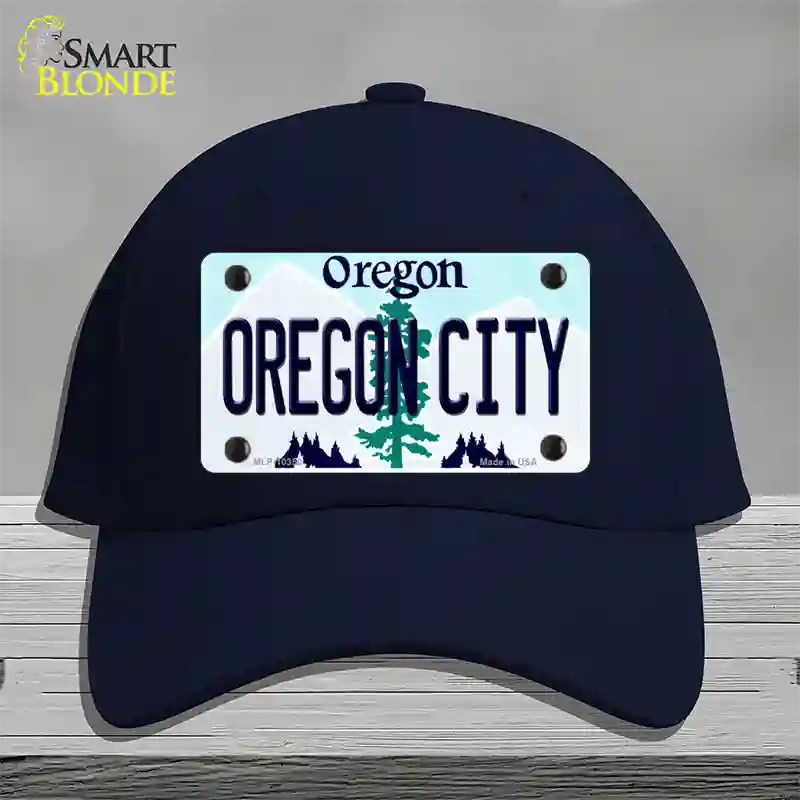 Oregon City Oregon Novelty License Plate Hat Cotton / Navy