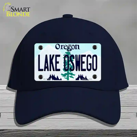 Lake Oswego Oregon Novelty License Plate Hat Cotton / Navy