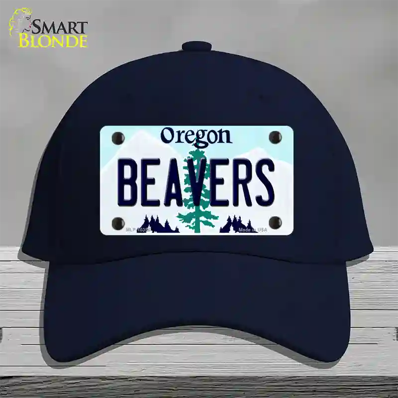 Beavers Oregon Novelty License Plate Hat Cotton / Navy