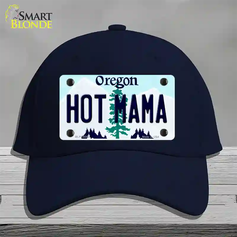 Hot Mama Oregon Novelty License Plate Hat Cotton / Navy