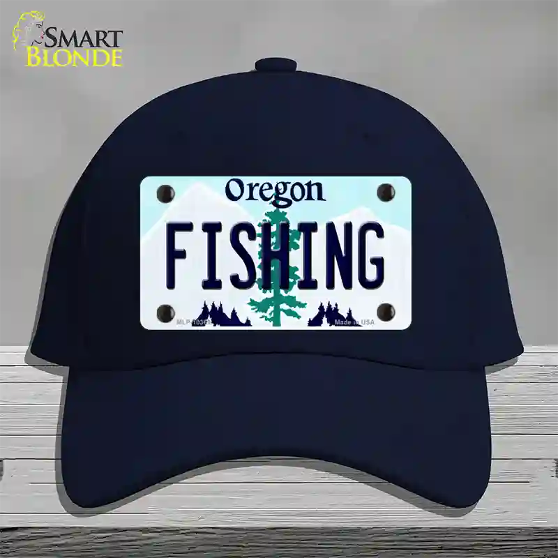 Fishing Oregon Novelty License Plate Hat Cotton / Navy