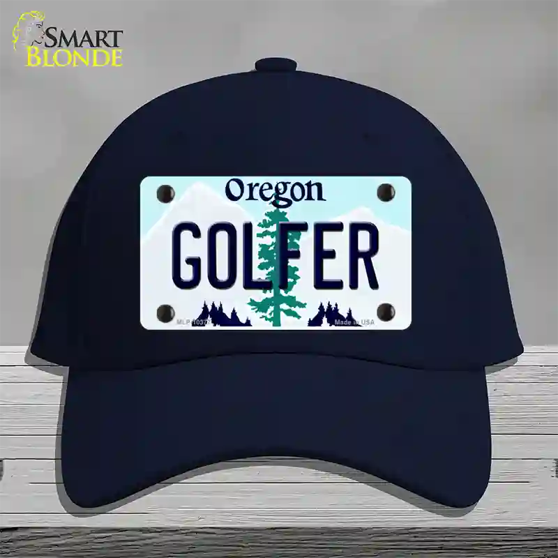 Golfer Oregon Novelty License Plate Hat Cotton / Navy