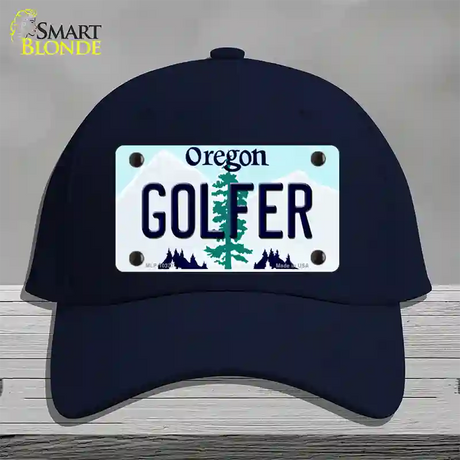 Golfer Oregon Novelty License Plate Hat Cotton / Navy