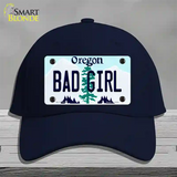 Bad Girl Oregon Novelty License Plate Hat Cotton / Navy