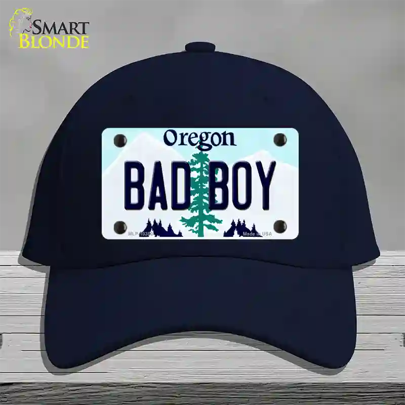 Bad Boy Oregon Novelty License Plate Hat Cotton / Navy