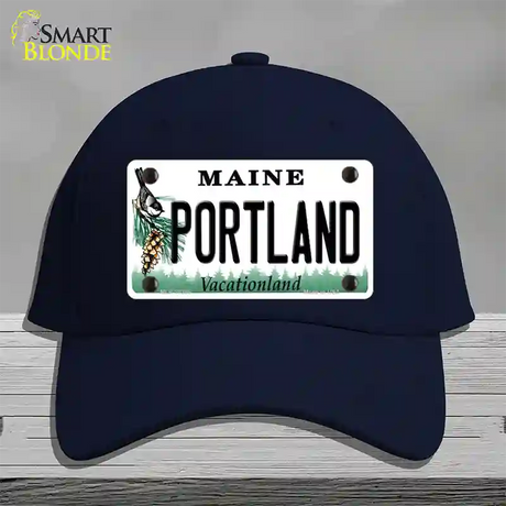 Portland Maine Novelty License Plate Hat Cotton / Navy