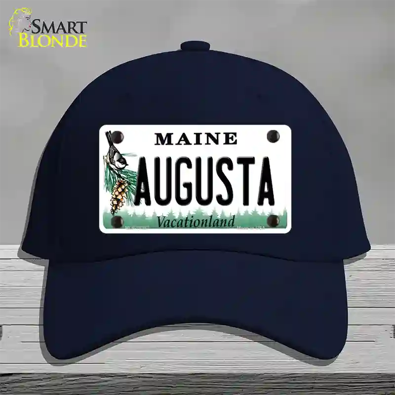 Augusta Maine Novelty License Plate Hat Cotton / Navy