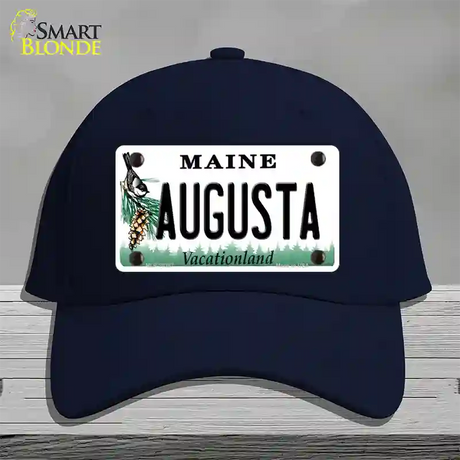 Augusta Maine Novelty License Plate Hat Cotton / Navy