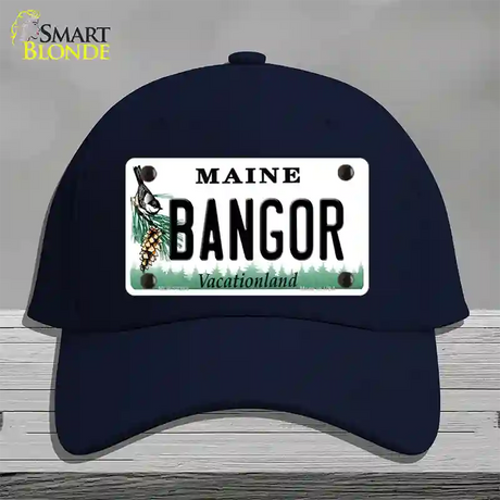 Bangor Maine Novelty License Plate Hat Cotton / Navy