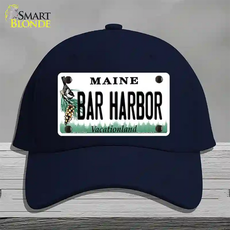 Bar Harbor Maine Novelty License Plate Hat Cotton / Navy