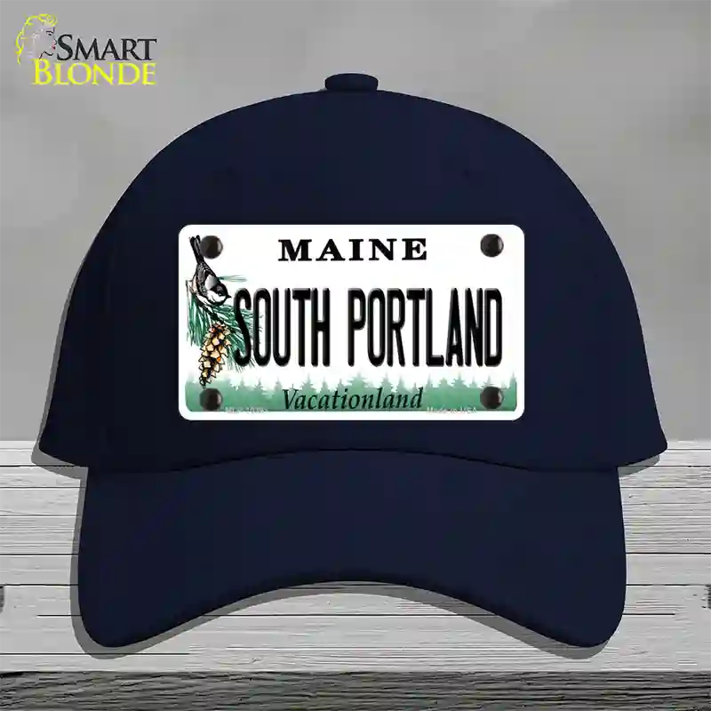 South Portland Maine Novelty License Plate Hat Cotton / Navy