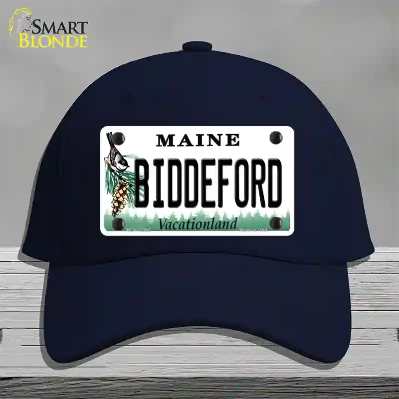 Biddeford Maine Novelty License Plate Hat Cotton / Navy