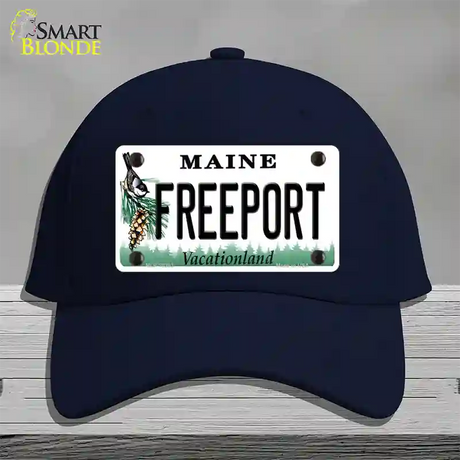 Freeport Maine Novelty License Plate Hat Cotton / Navy