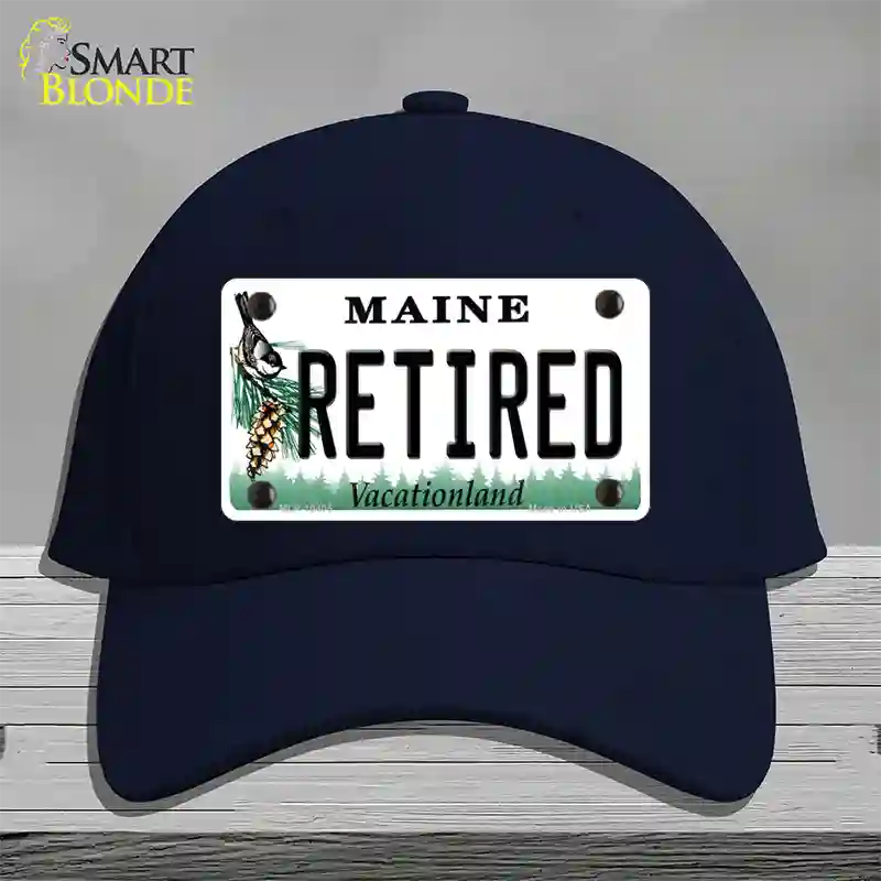 Retired Maine Novelty License Plate Hat Cotton / Navy