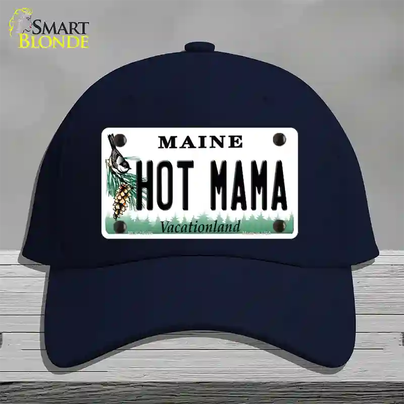 Hot Mama Maine Novelty License Plate Hat Cotton / Navy