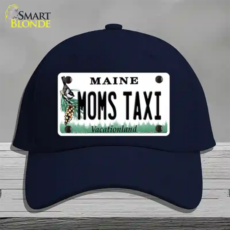 Moms Taxi Maine Novelty License Plate Hat Cotton / Navy