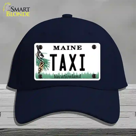 Taxi Maine Novelty License Plate Hat Cotton / Navy