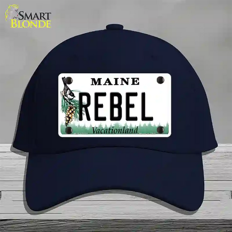 Rebel Maine Novelty License Plate Hat Cotton / Navy