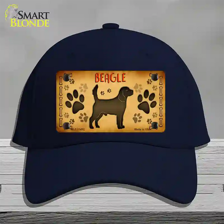 Beagle Novelty License Plate Hat Cotton / Navy