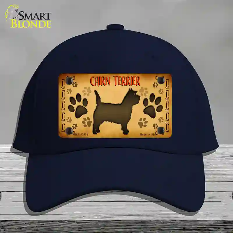 Cairn Terrier Novelty License Plate Hat Cotton / Navy