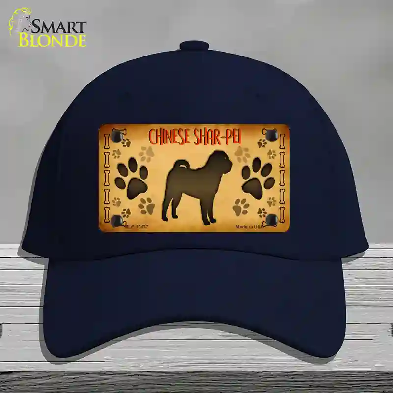 Chinese Shar Pei Novelty License Plate Hat Cotton / Navy