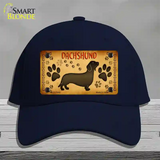 Dachshund Novelty License Plate Hat Cotton / Navy