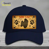 Shih Tzu Novelty License Plate Hat Cotton / Navy