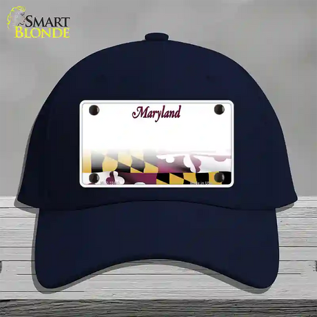 Maryland State Blank Novelty License Plate Hat Cotton / Navy