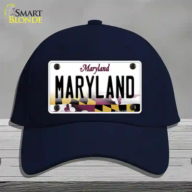 Maryland State MD Novelty License Plate Hat Cotton / Navy