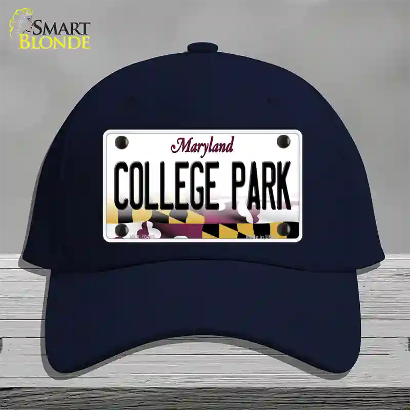 College Park Maryland Novelty License Plate Hat Cotton / Navy