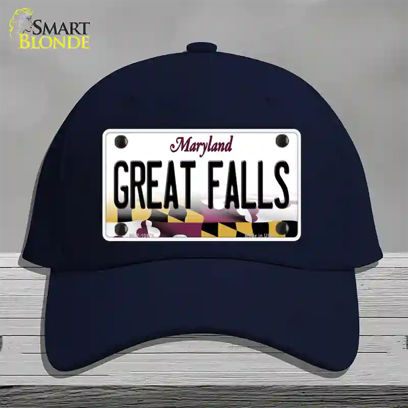 Great Falls Maryland Novelty License Plate Hat Cotton / Navy