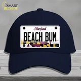 Beach Bum Maryland Novelty License Plate Hat Cotton / Navy