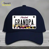 Grandpa Maryland Novelty License Plate Hat Cotton / Navy