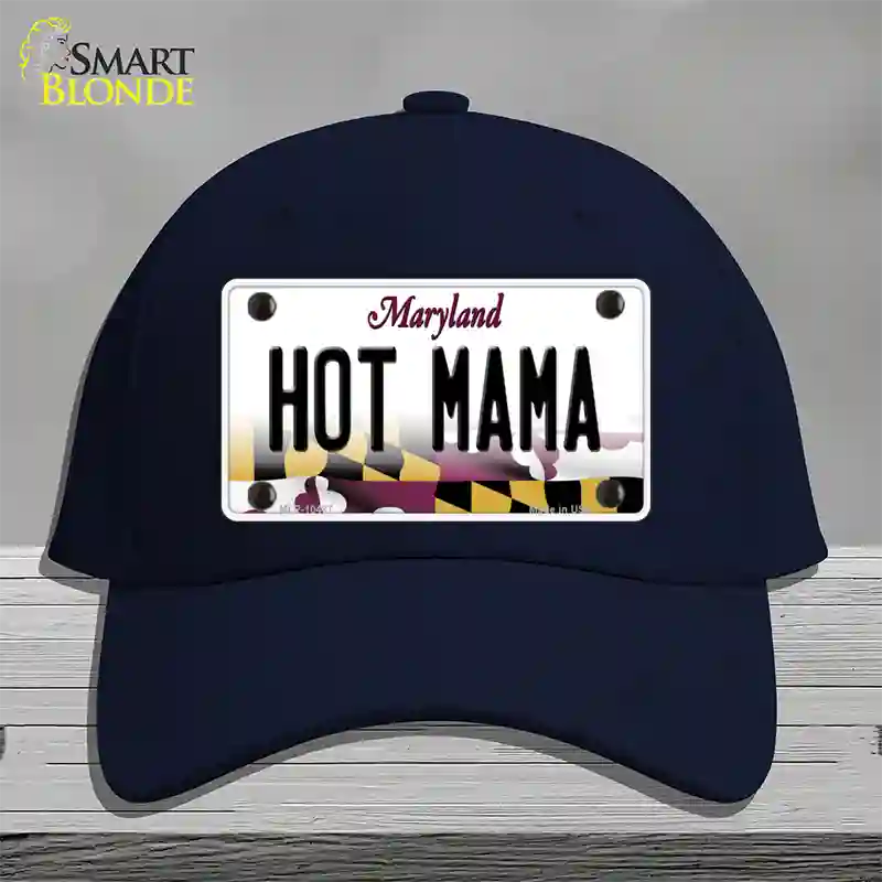 Hot Mama Maryland Novelty License Plate Hat Cotton / Navy