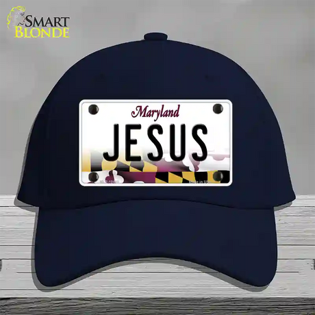 Jesus Maryland Novelty License Plate Hat Cotton / Navy