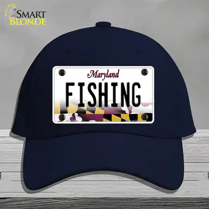 Fishing Maryland Novelty License Plate Hat Cotton / Navy