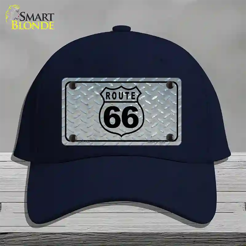 Route 66 Shield Diamond Novelty License Plate Hat Cotton / Navy