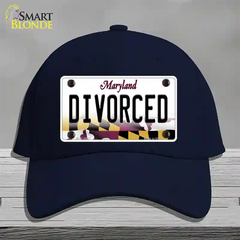 Divorced Maryland Novelty License Plate Hat Cotton / Navy