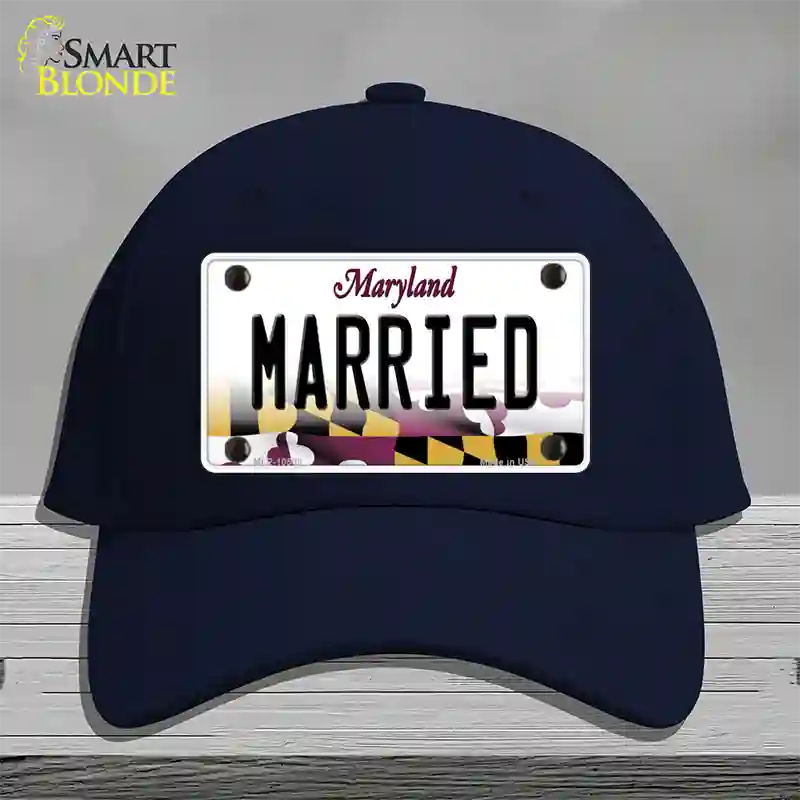 Married Maryland Novelty License Plate Hat Cotton / Navy