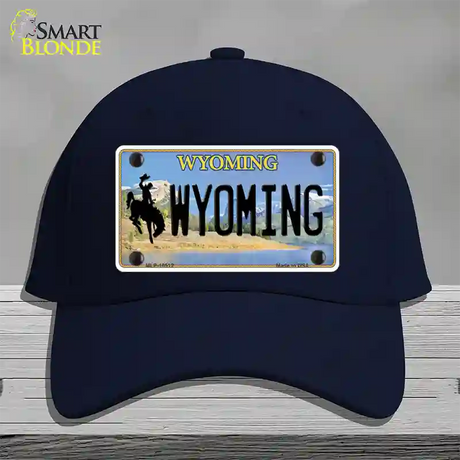 Wyoming Tag Novelty License Plate Hat Cotton / Navy