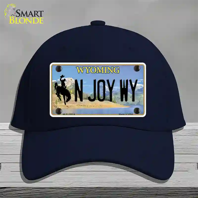 N Joy WY Wyoming Novelty License Plate Hat Cotton / Navy