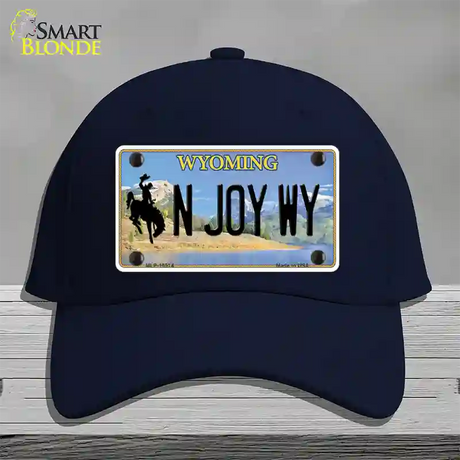 N Joy WY Wyoming Novelty License Plate Hat Cotton / Navy