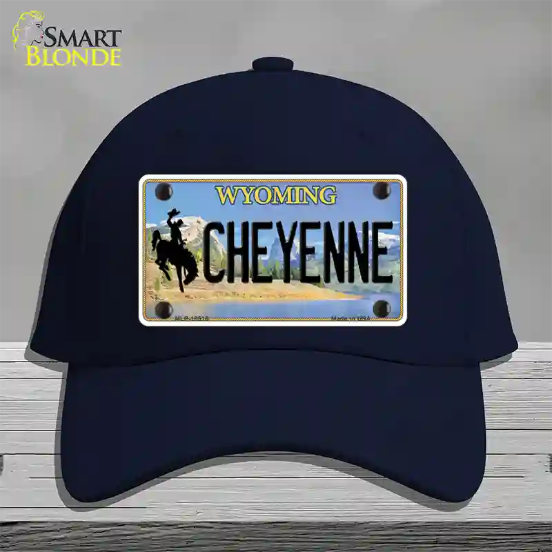 Cheyenne Wyoming Novelty License Plate Hat Cotton / Navy