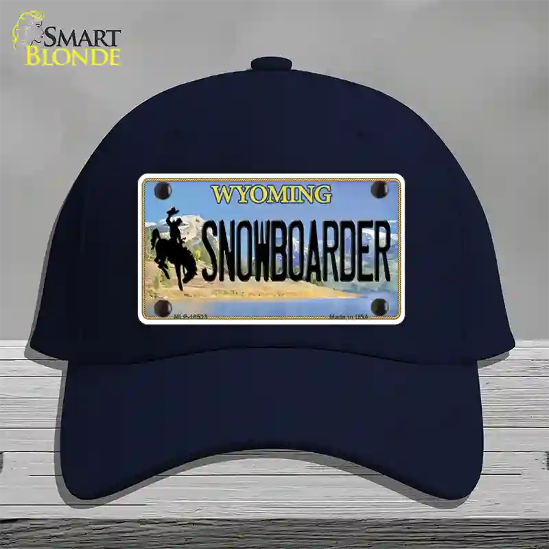 Snowboarder Wyoming Novelty License Plate Hat Cotton / Navy