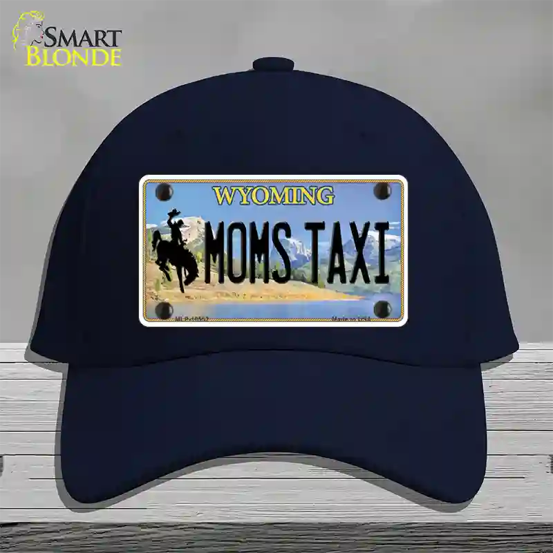 Moms Taxi Wyoming Novelty License Plate Hat Cotton / Navy