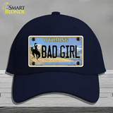 Bad Girl Wyoming Novelty License Plate Hat Cotton / Navy