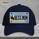 Best Mom Wyoming Novelty License Plate Hat Cotton / Navy